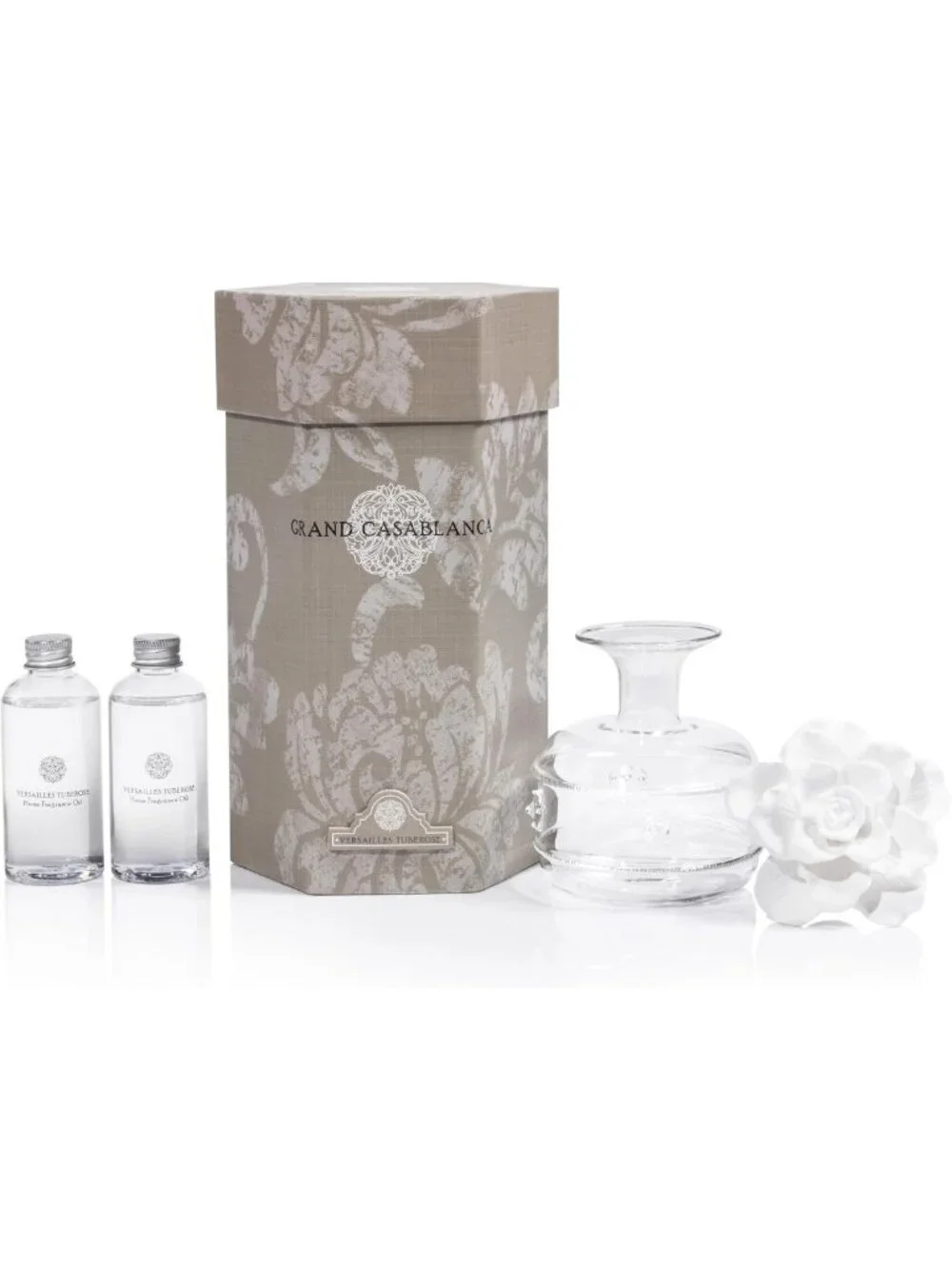 Elegant Porcelain Oil Diffuser - 6.76 oz Versailles Tuberose Scented Home Decor